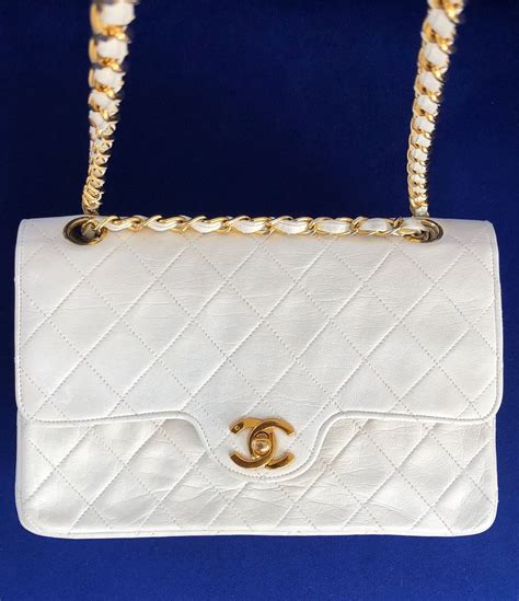 chanel classic bag white street|chanel handbags.